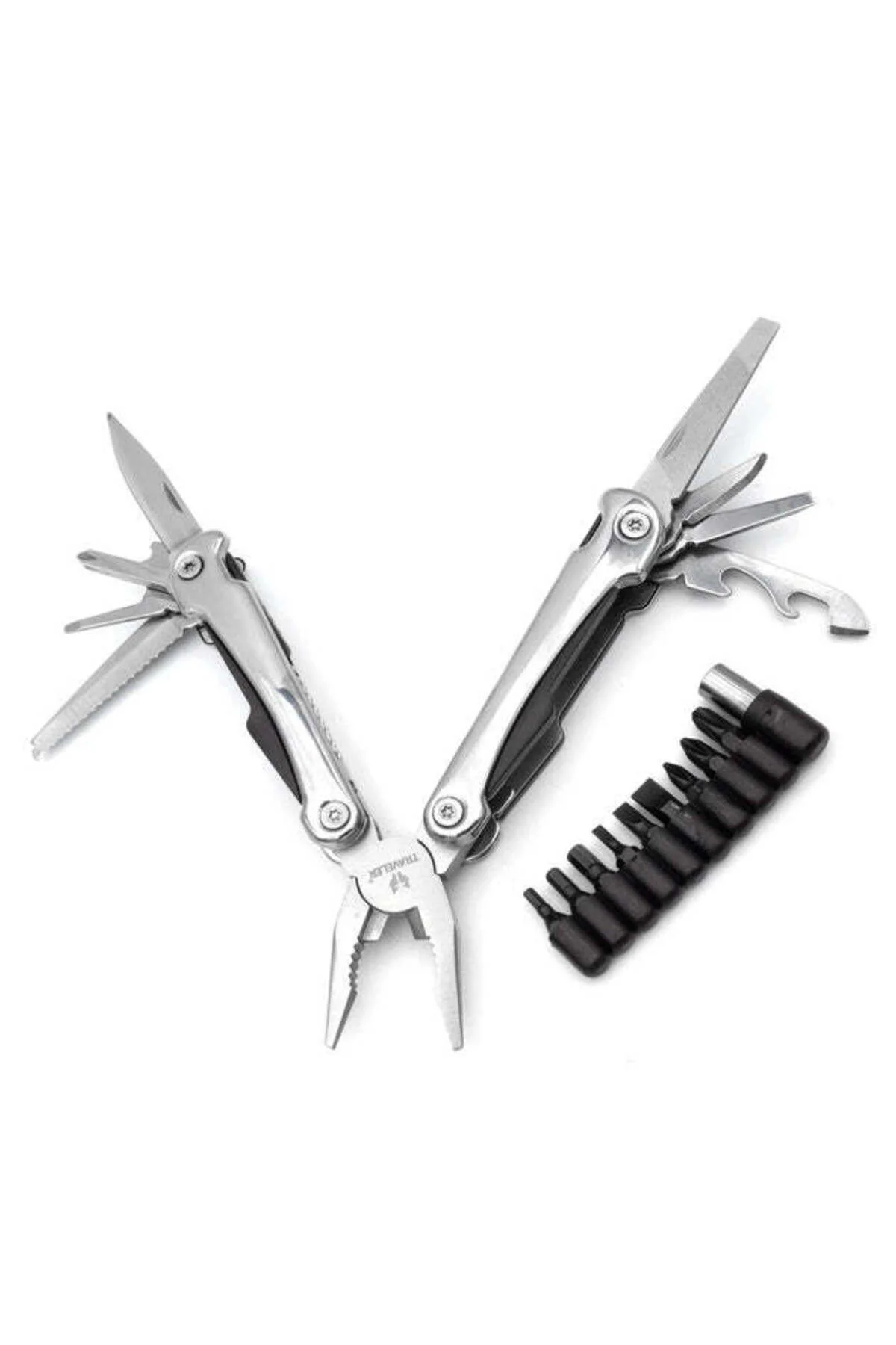 8 Fonksiyonlu Pense, Katlanabilir Multitool, Paslanmaz Çelik Gövd