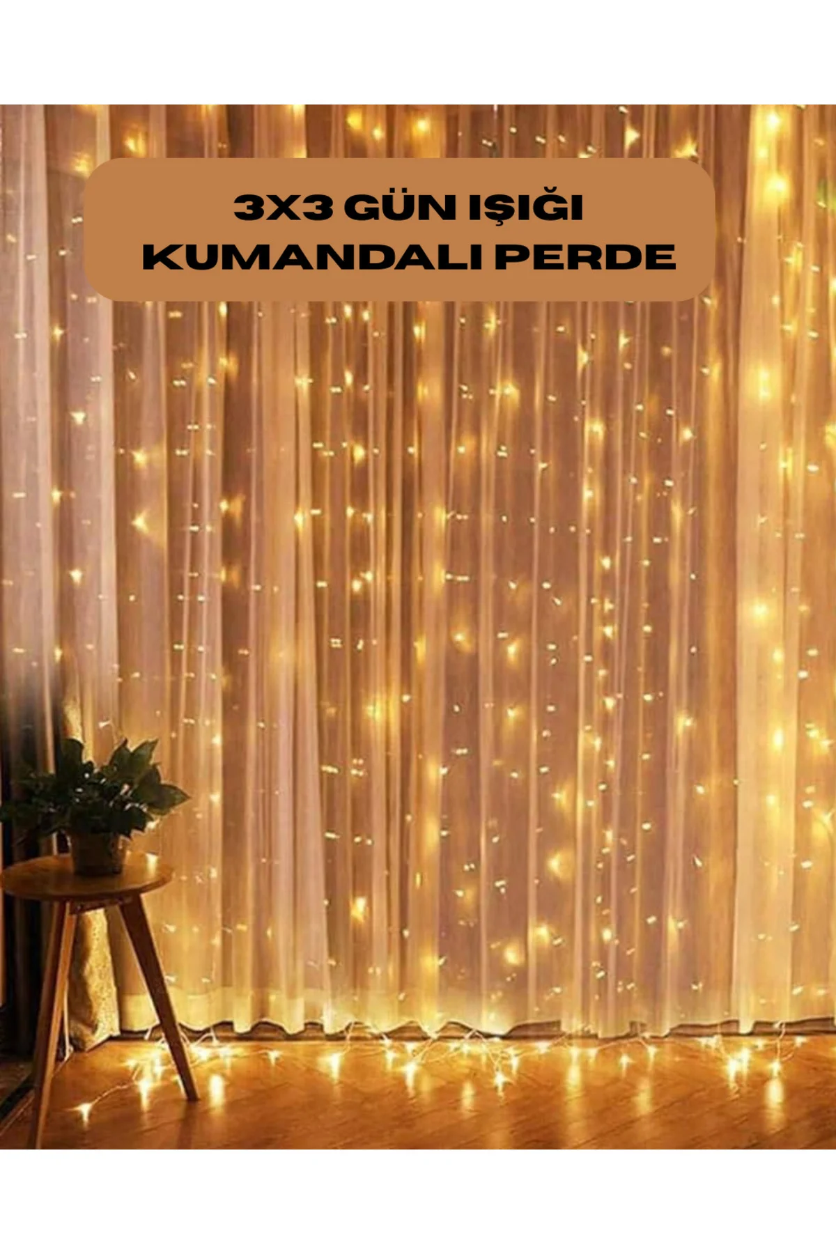 8 Fonksiyonlu Uzaktan Kumandalı Günışığı Perde Peri Led Dekoratif Işık