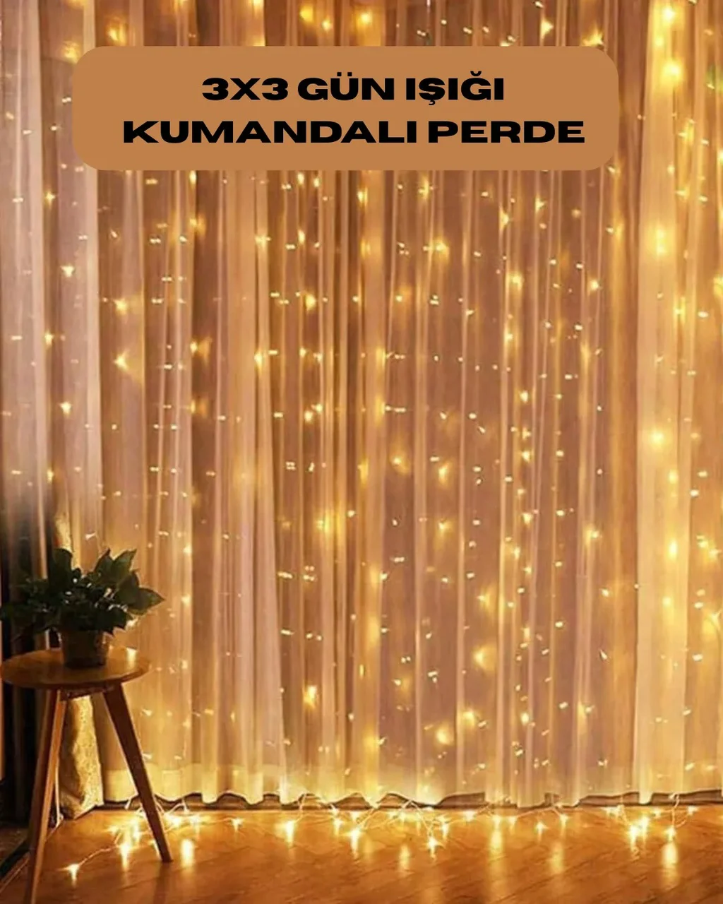 8 Fonksiyonlu Uzaktan Kumandalı Günışığı Perde Peri Led Dekoratif Işık Diğer