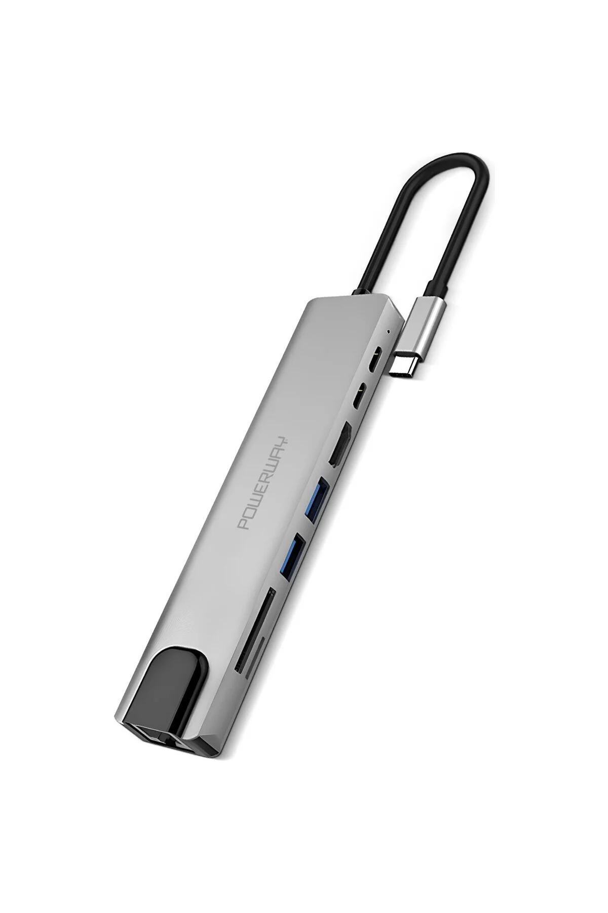 8 in 1 Type-C Hub Dönüştürücü 4K Hdmi USB Micro Sd Gigabyte Ether