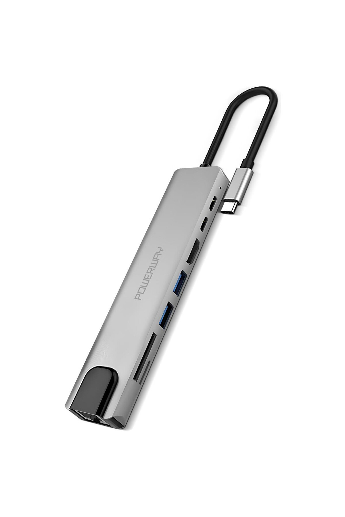 Pmr 8 İn 1 Type-C Hub Dönüştürücü 4K Hdmi Usb Micro Sd Gigabyte Ether