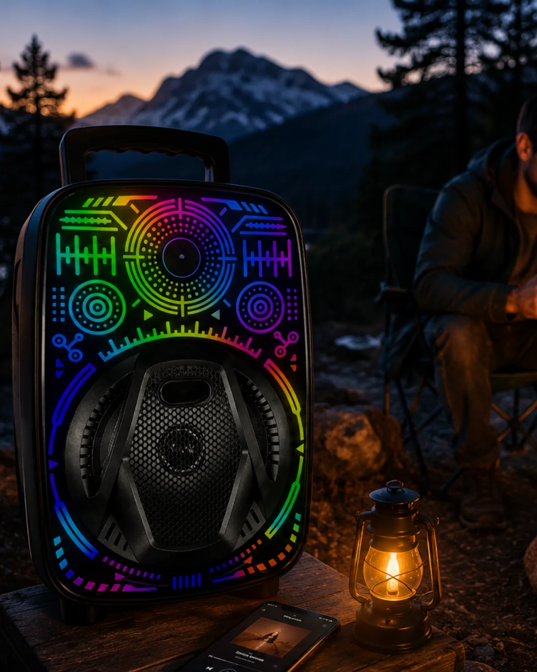 8 İnç Karaoke Hoparlör USB AUX FM Destekli Işıklı Speaker 8 İnç Karaoke Hoparlör USB AUX FM Destekli Işıklı Speaker
