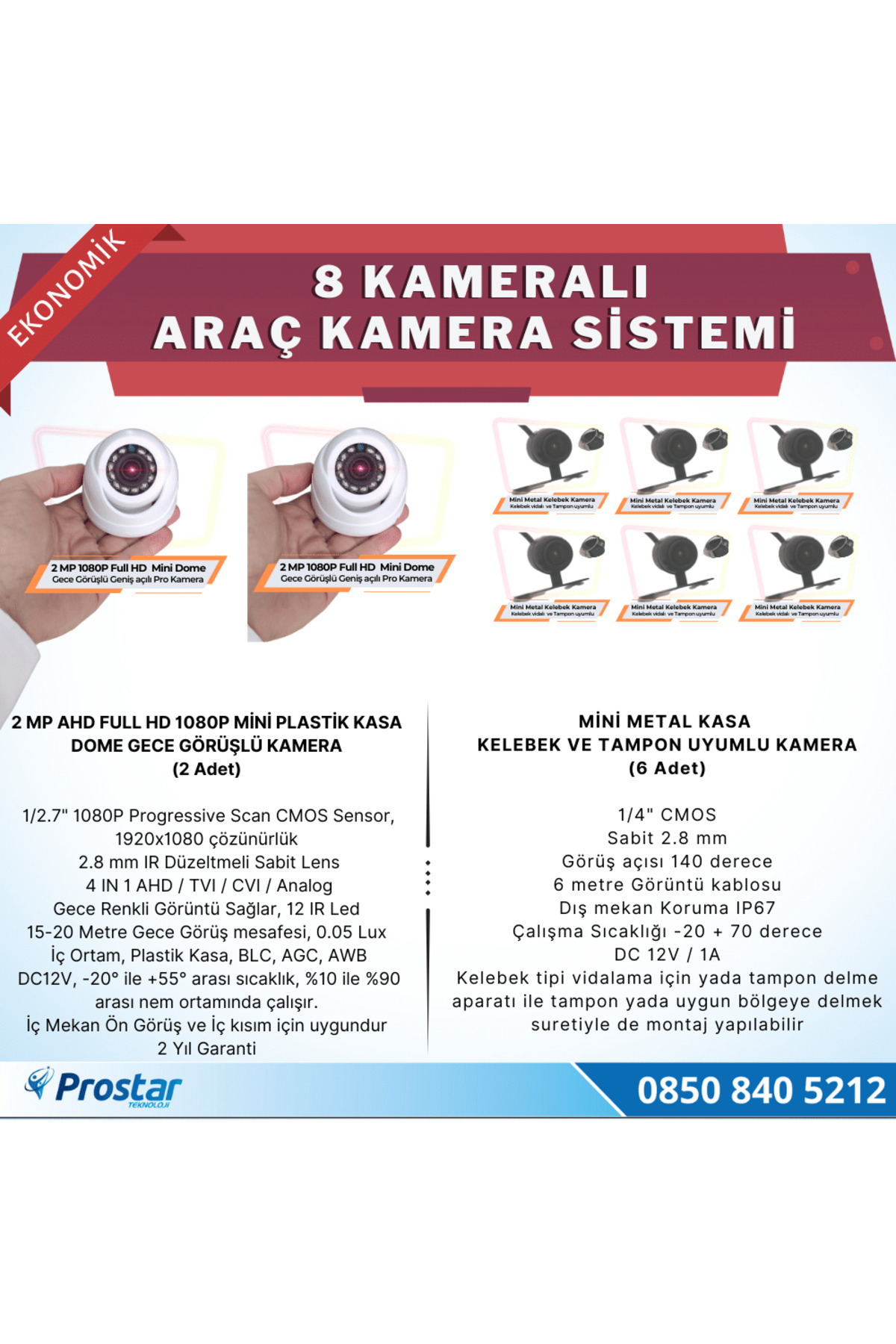 Navistar 8 Kameralı Kayıtlı 1 Tb Hdd 9 İnç Ekranlı Uzaktan İzlemeli Tak Ku