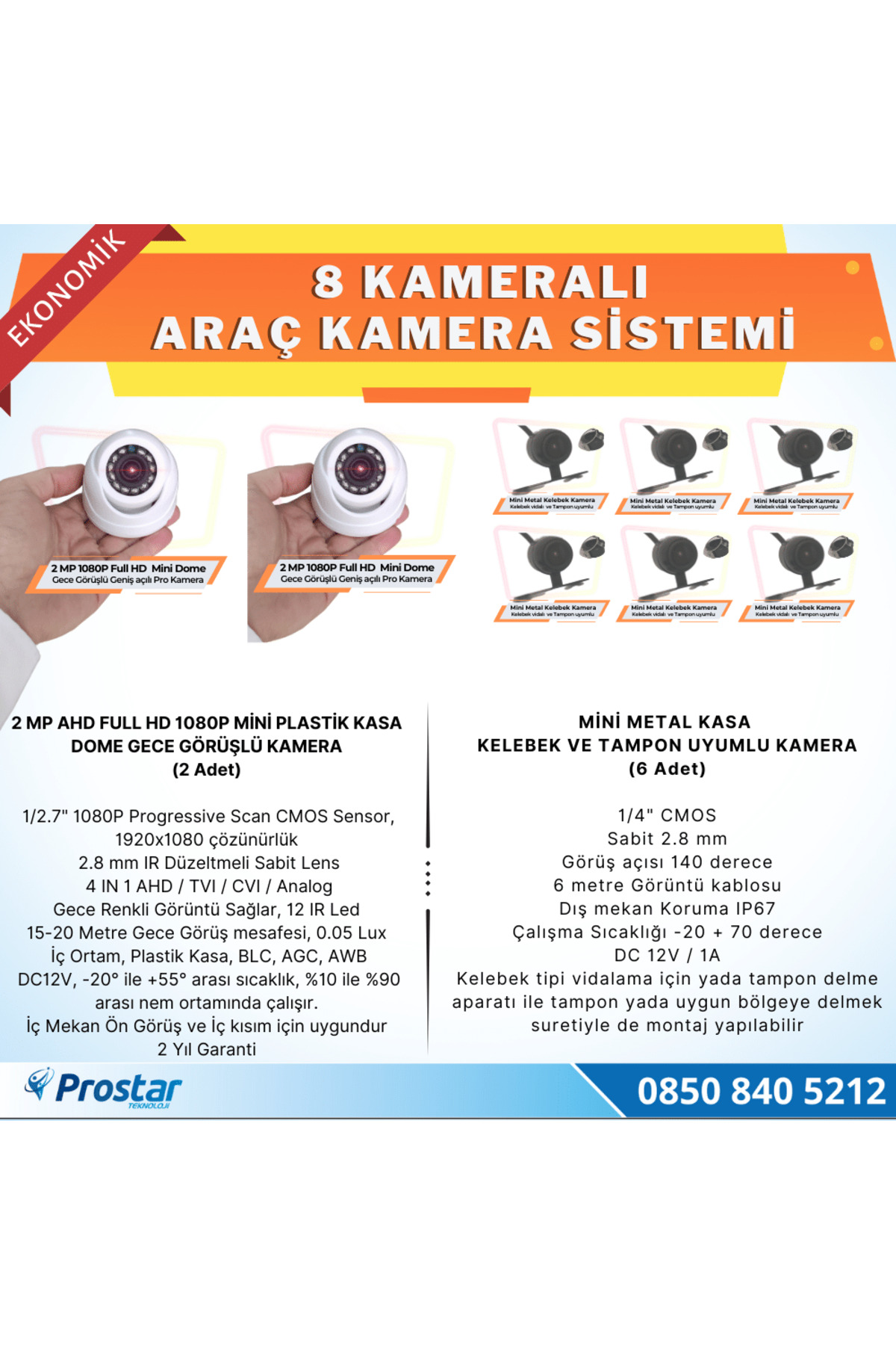 Navistar 8 Kameralı Kayıtlı 500 Gb Hdd 9 İnç Ekranlı Uzaktan İzlemeli Tak