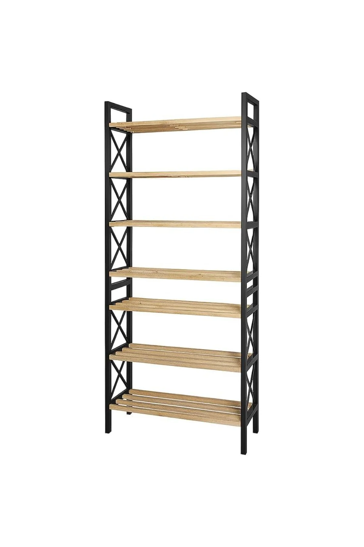 8 Katlı Çok Amaçlı Raf Ayakkabılık – 47x18x127 cm, MDF ve Plastik Malzeme, Kolay Kurulum QR