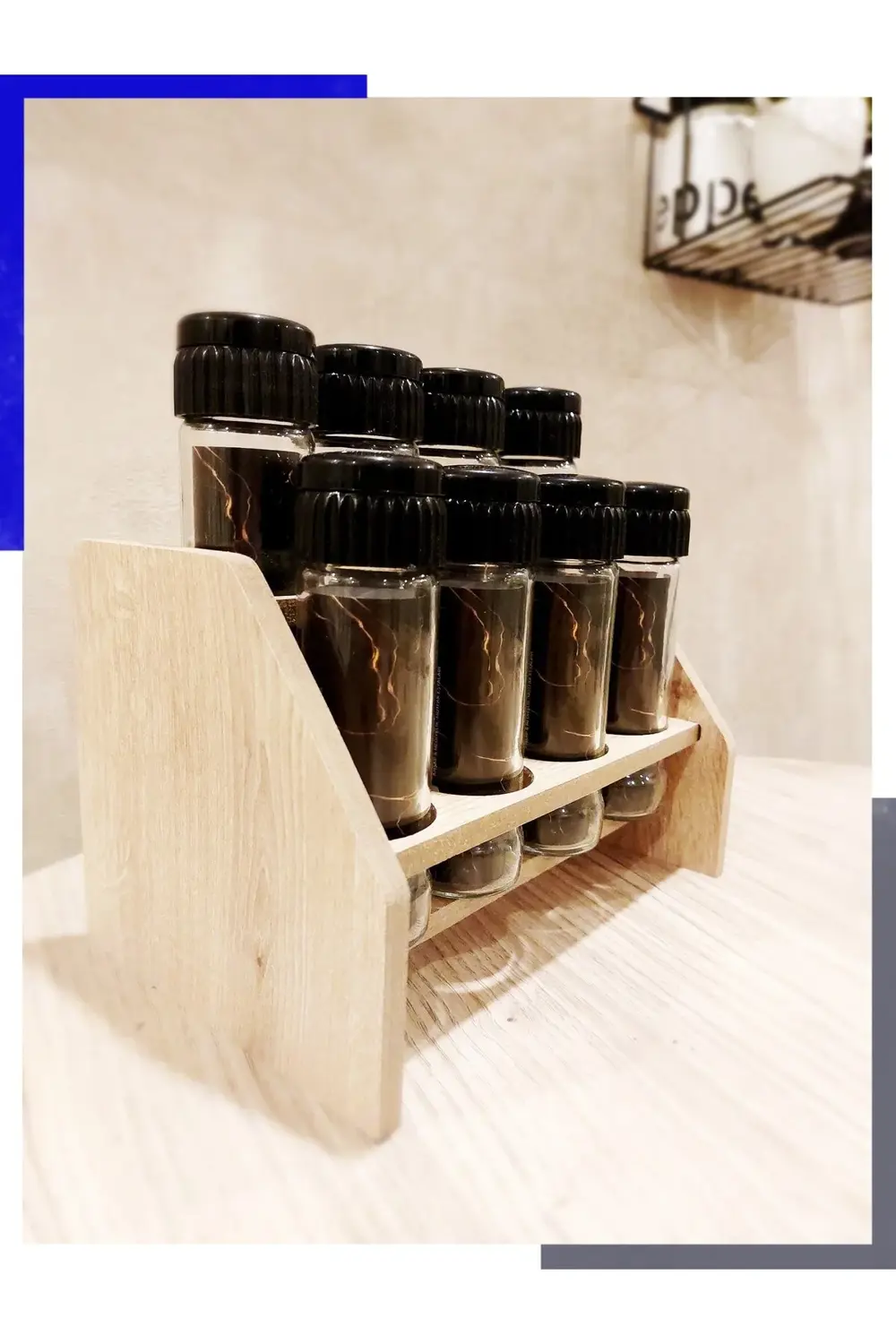 8 Li Baharat Takımı Ahşap Stantlı Tuzluk Biberlik Seti Baharatlık