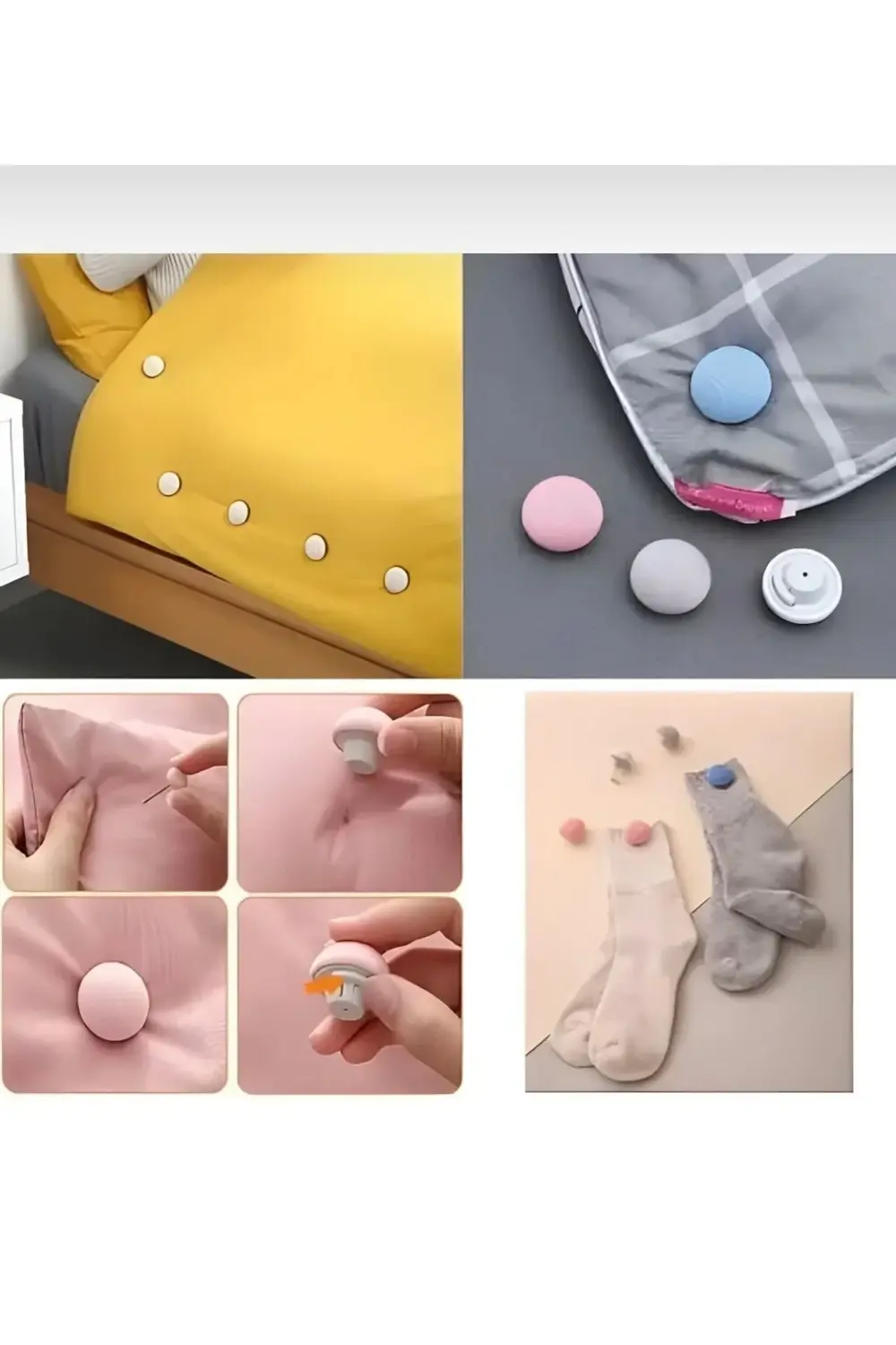 8 Li Mantar Şeklinde Küçük Boy Yorgan Sabitleme Iğnesi - Pembe Re