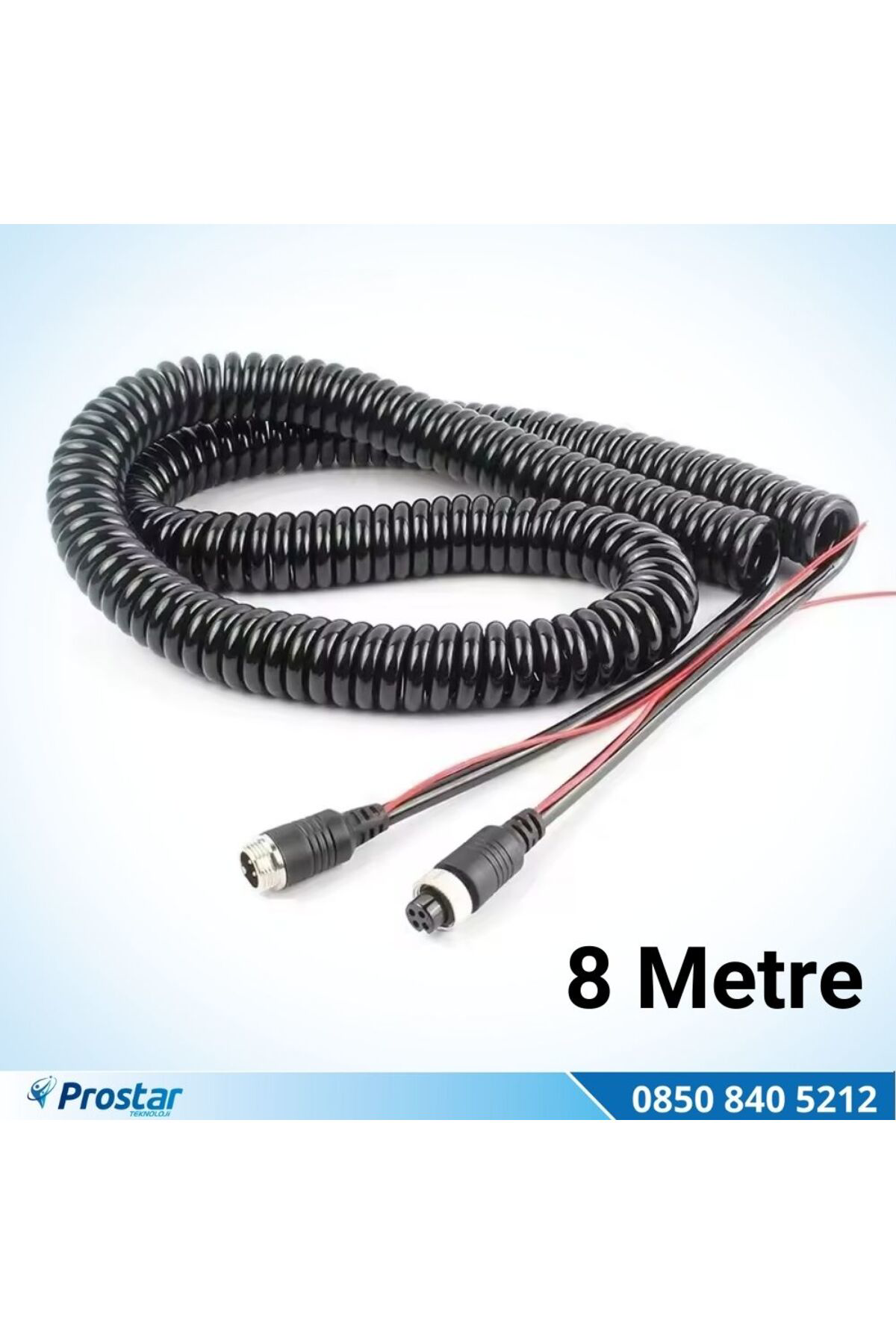 Navistar 8 Metre 4 Pin Aviation Trigger Tetik Destekli Spiral Uzatma Kablo