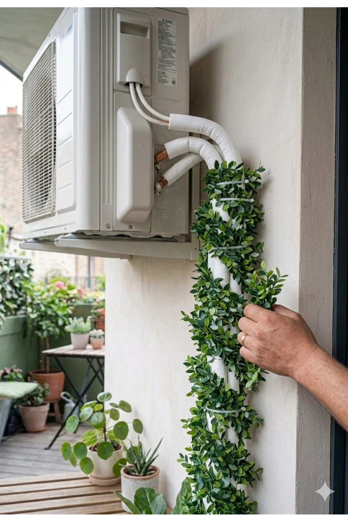 8 Metre Yapay Boru Sarmaşığı Dolgun Yapraklı Çit Balkon Bahçe Dek