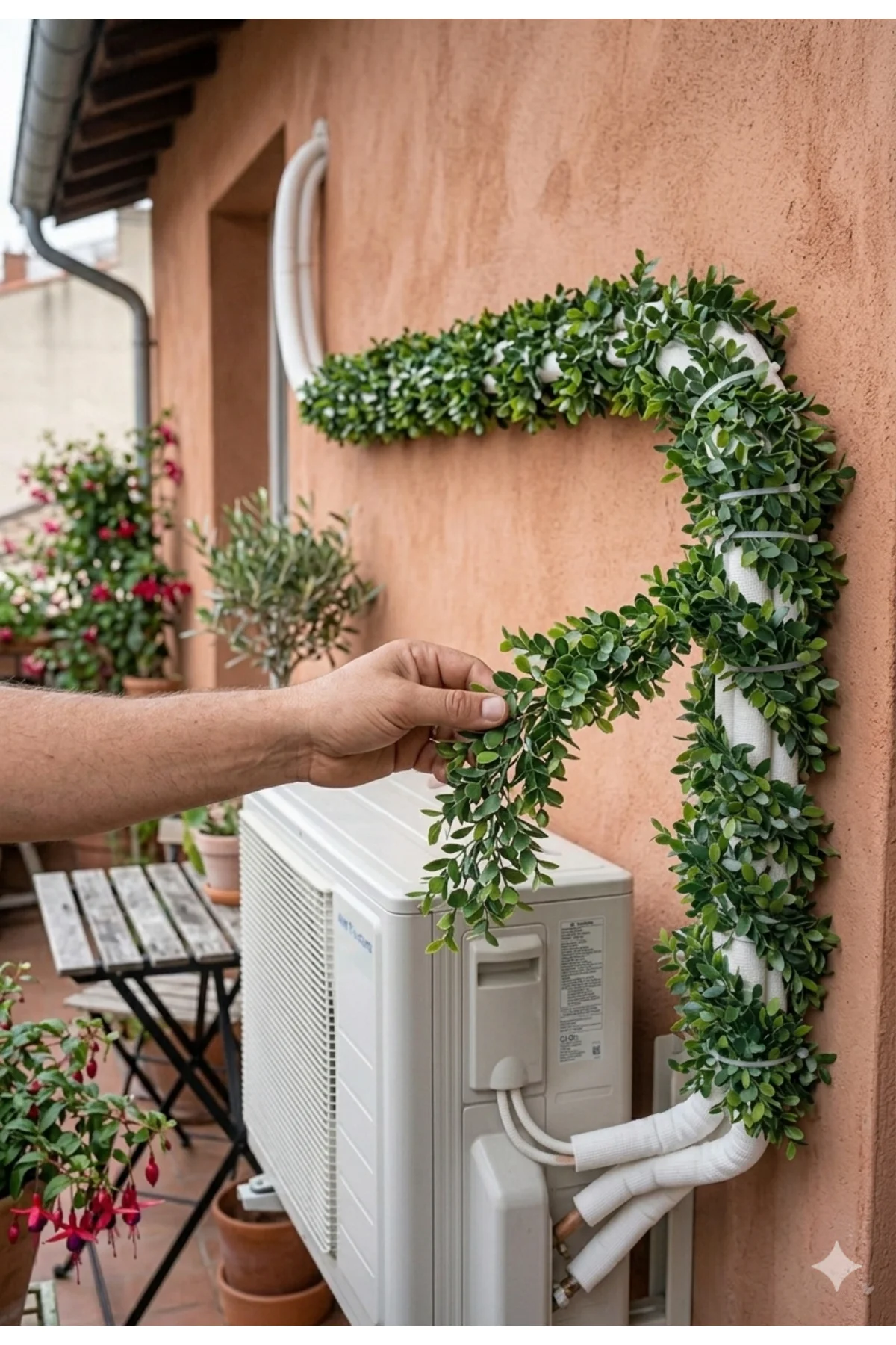8 Metre Yapay Boru Sarmaşığı Dolgun Yapraklı Çit Balkon Bahçe Dek