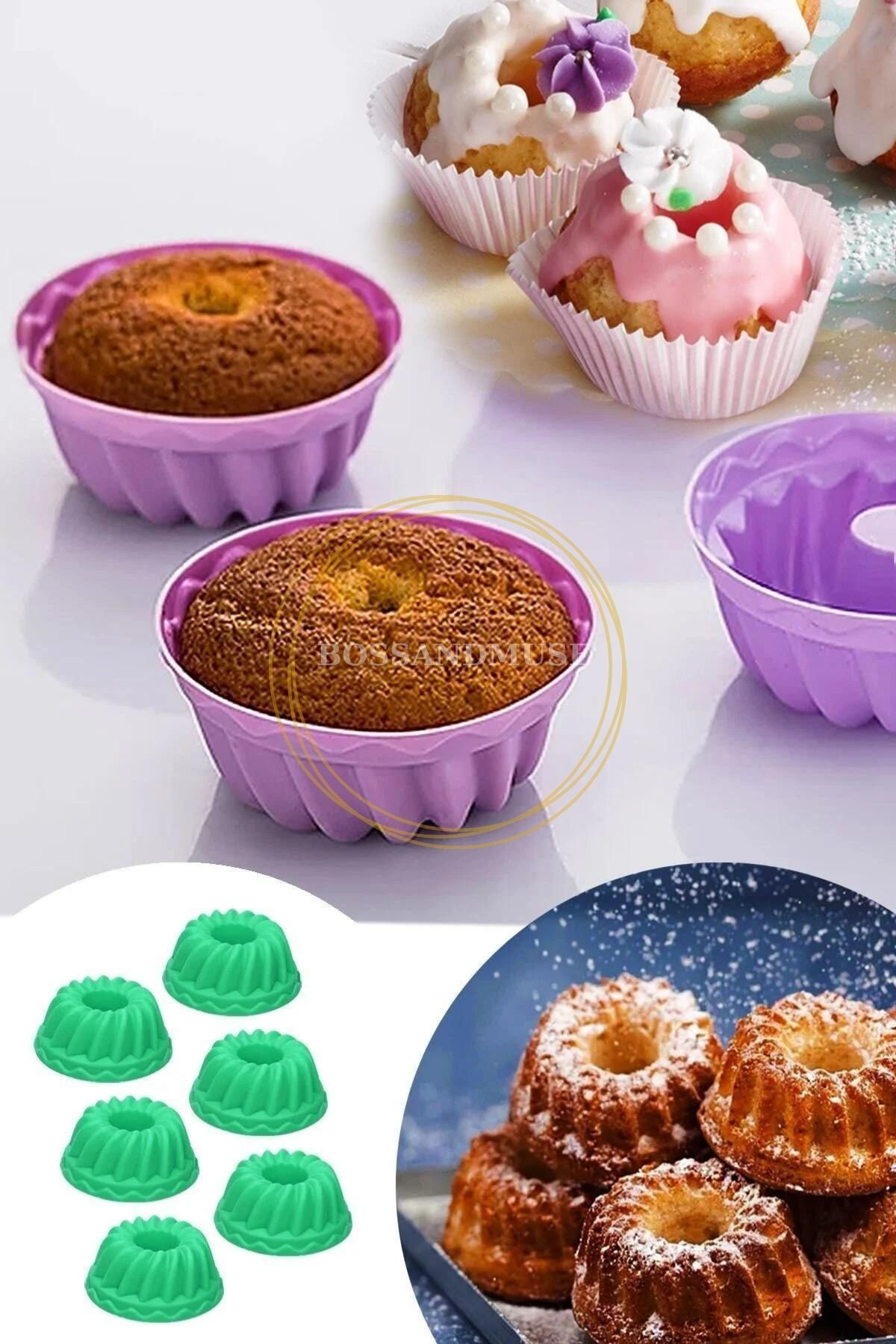 8 Parça Pasta Seti Metal Kek Kalıbı 6'lı Mufin Silikon Kek Kalıbı Yumurta Çırpıcı