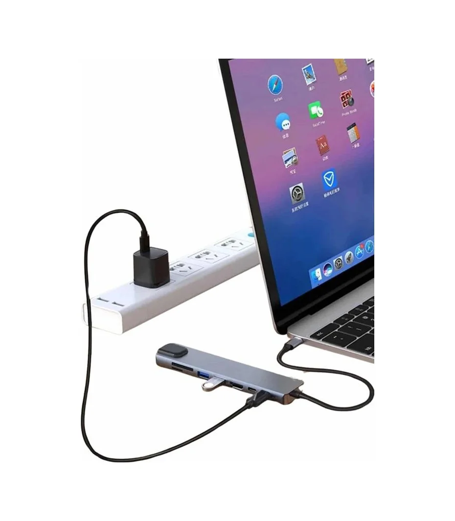 8 Port Çoklayıcı Macbook Ile Uyumlu Çoğaltıcı Type-c Dönüştürücü 