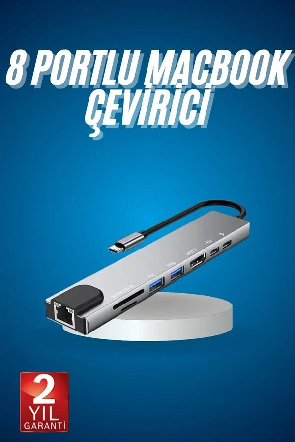 8 Port Çoklayıcı Macbook Ile Uyumlu Çoğaltıcı Type-C dönüştürücü TF SD kart Fiyatı, Yorumları ve Özellikleri