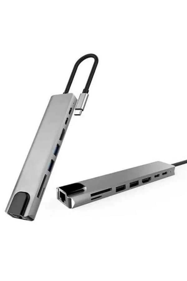 8 Portlu Macbook Çevirici Type C Hub  SD TF USB Çoğaltıcı Ethernet Fiyatı, Yorumları ve Özellikleri