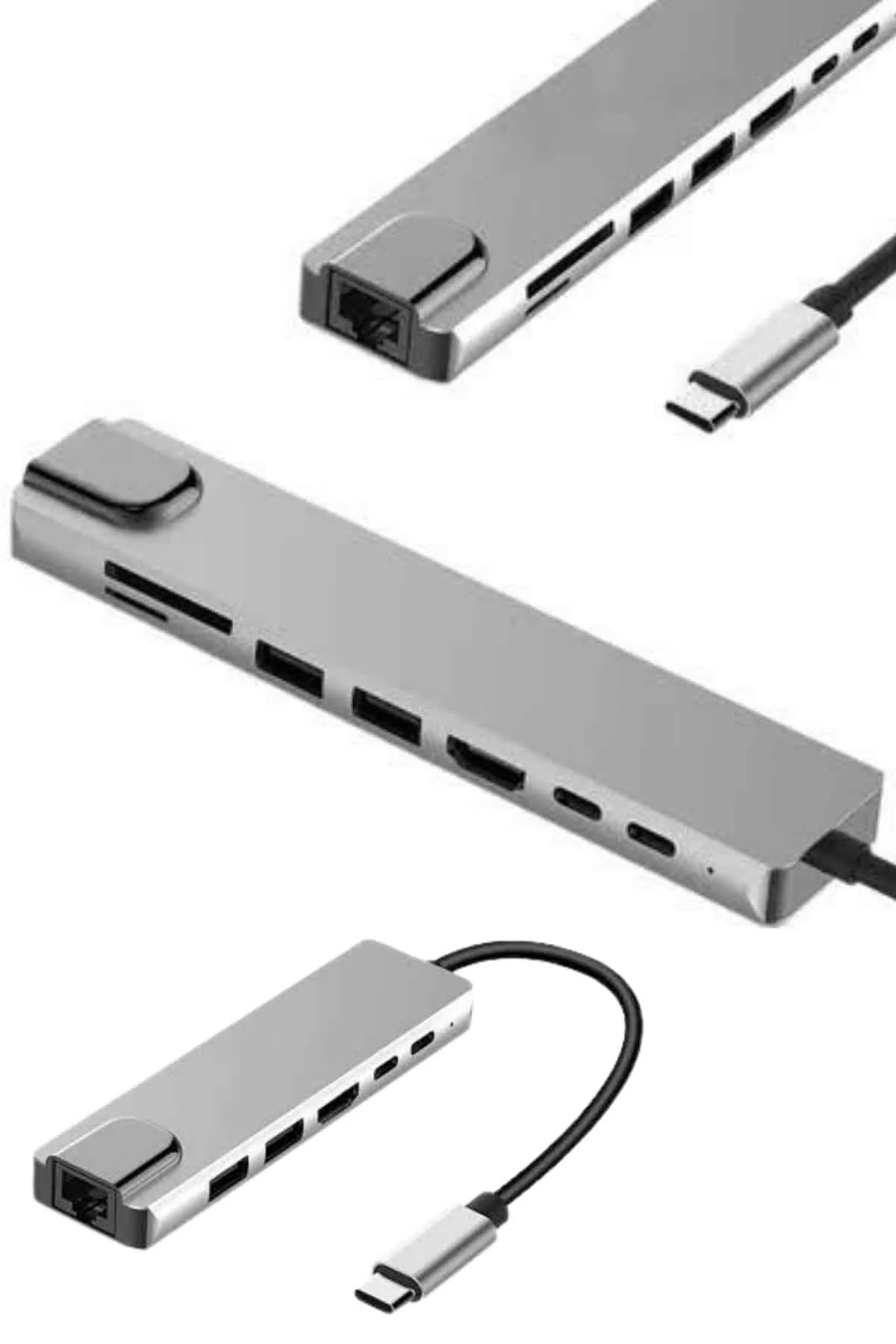 8 Portlu Macbook Çevirici Type C Hub  SD TF USB Çoğaltıcı Ethernet Fiyatı, Yorumları ve Özellikleri