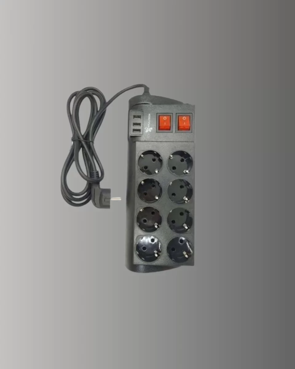 8 Prizli 3 USB Uzatma Kablosu - 4000W Güçlü Termal Korumalı Yeni Nesil Priz