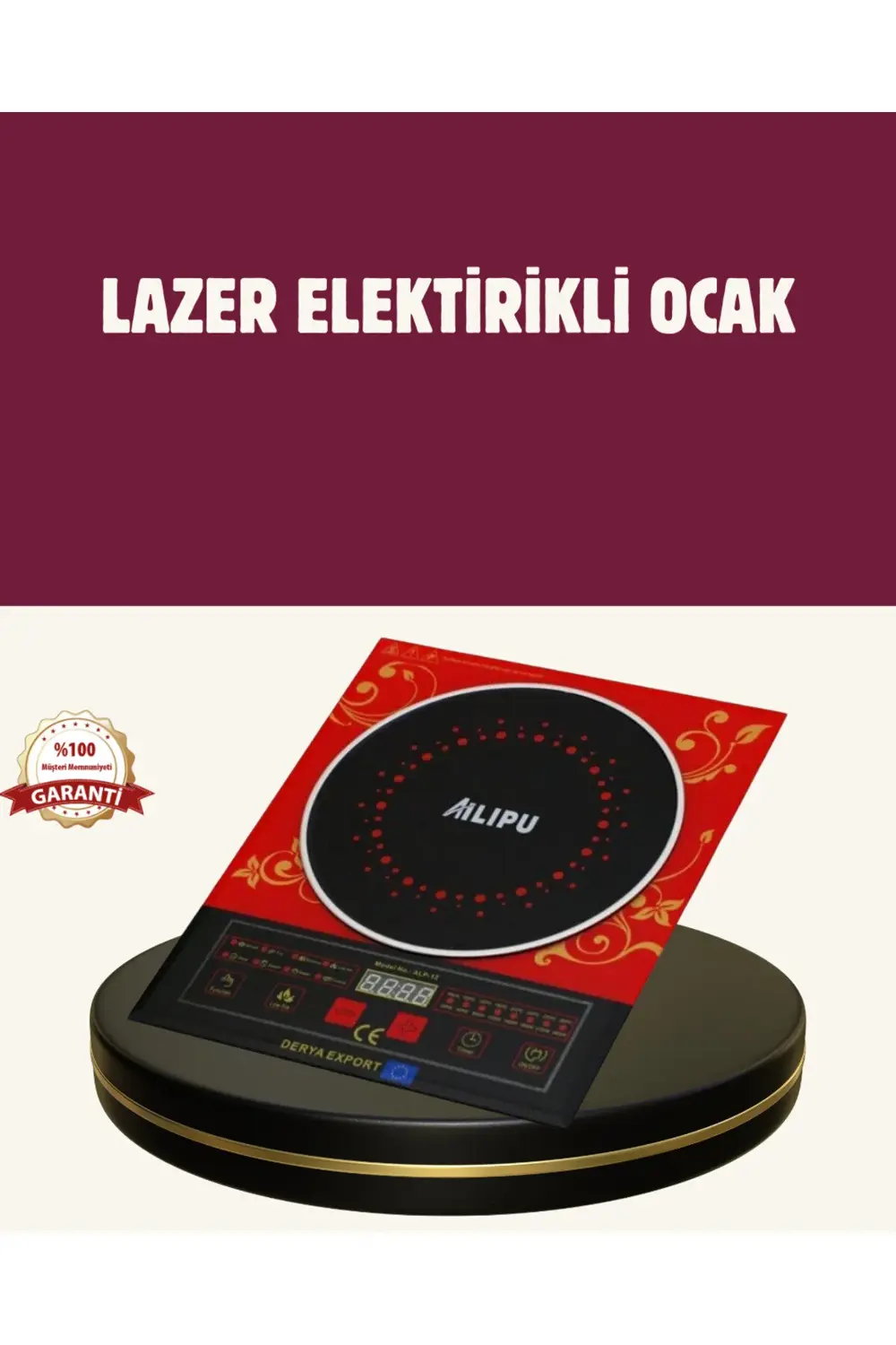 8 Programlı Led Ekranlı İndüksiyon Ocak 80–270°C Sıcaklık Ayarı