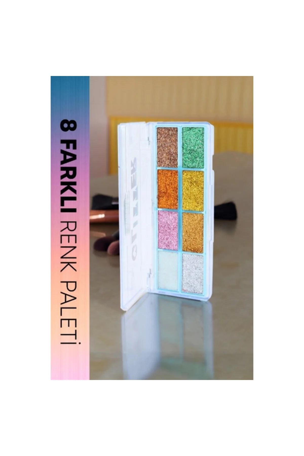 8 Renk Yaz Glitter Far Paleti - 2'li Set
