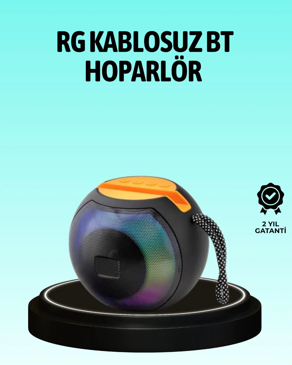 8 Saat Çalma Süreli Taşınabilir Bluetooth Hoparlör - Bluetooth 5.0, RGB Işık ve 360° Surround Ses