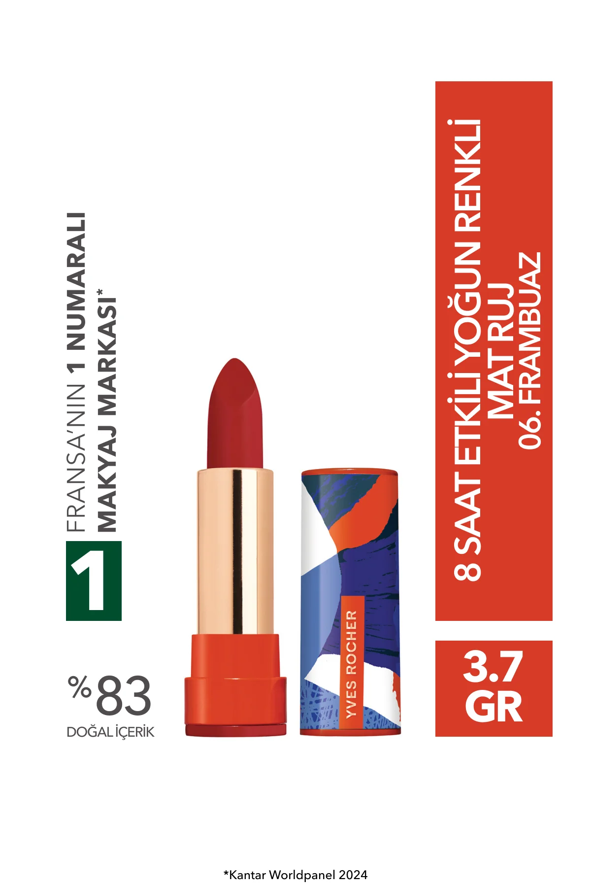 8 Saat Etkili Yoğun Renkli Mat Ruj-06. Frambuaz-3.8g-84215
