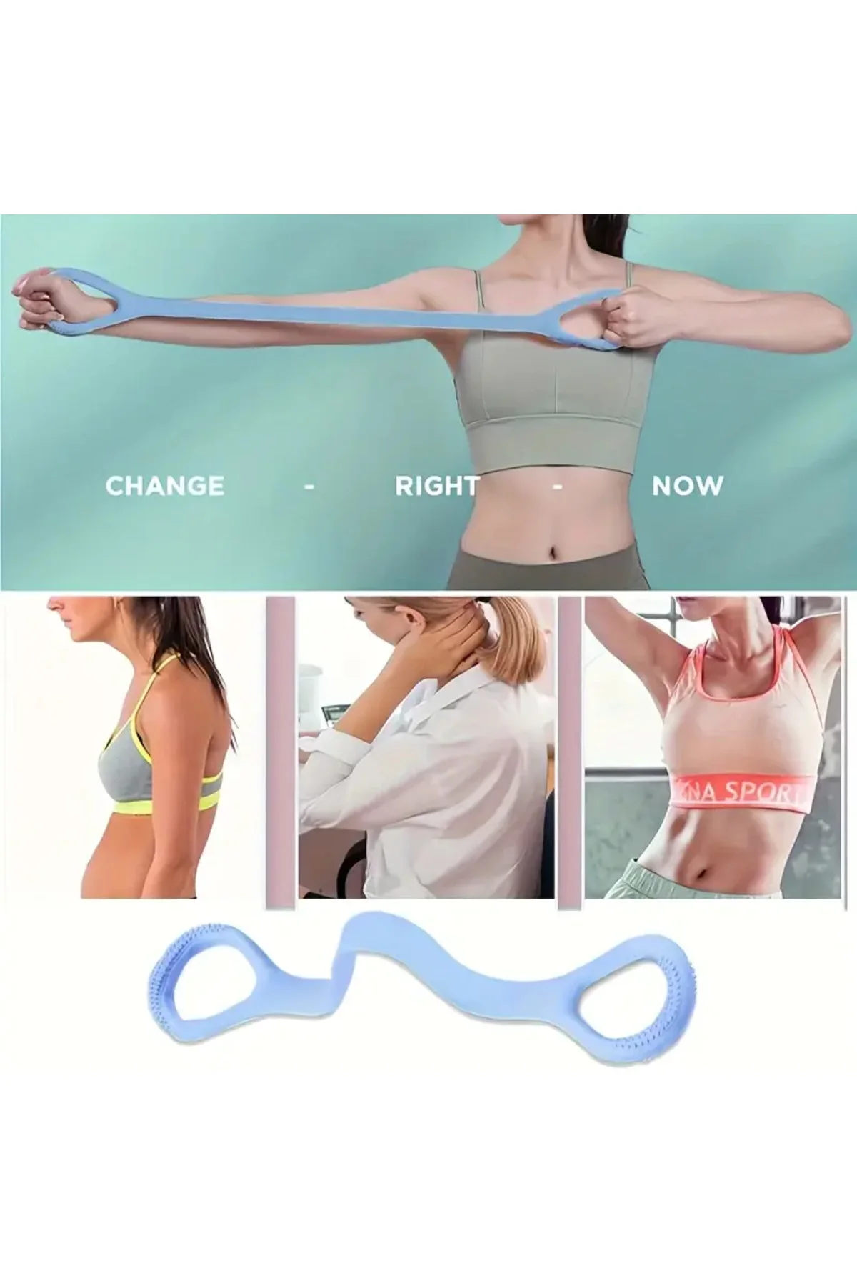 8 Şekilli Silikon Yoga Direnç Bantları - Sırt, Bel ve Kol Antrenmaı Elastik Fitness Ergonomik 8 Şekilli Silikon Yoga Direnç Bantları - Sırt, Bel ve Kol Antrenmaı Elastik Fitness Ergonomik