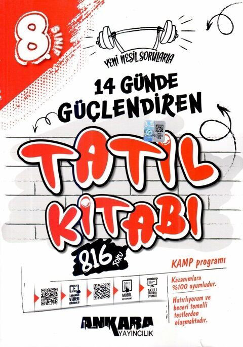 8. Sınıf 14 Günde Güçlendiren Tatil Kitabı Ankara Yayıncılık