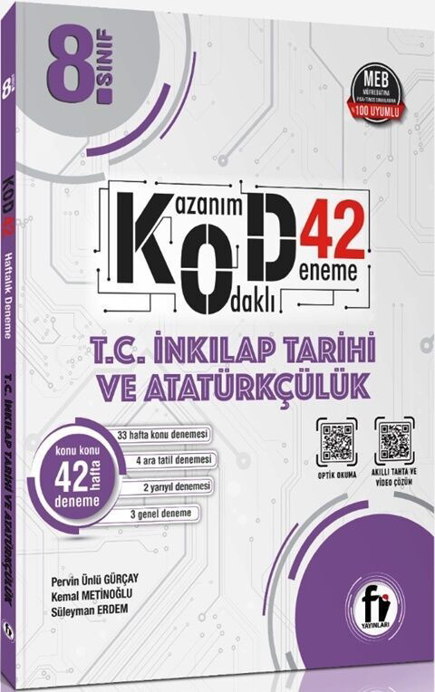 8. Sınıf İnkılap Tarihi ve Atatürkçülük Kod 42 Deneme Fi Yayınlar