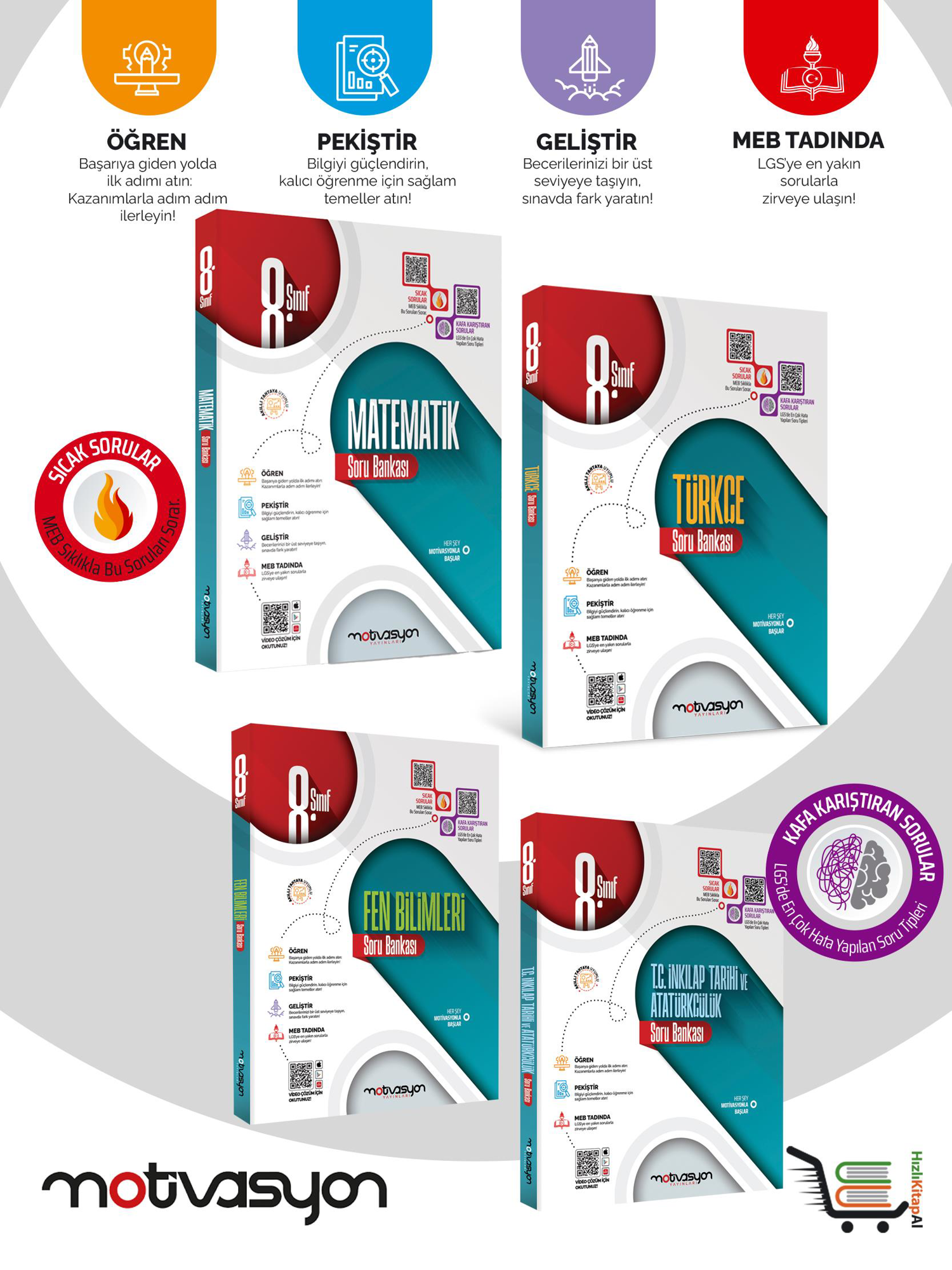 8. Sınıf Matematik-Türkçe-Fen Bilimleri-TC İnkilap Tarihi Soru Ba