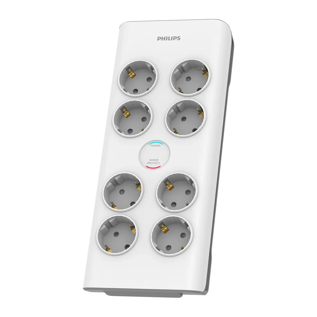 8 Soket Akım Korumalı Priz - Philips SPN7080WA/62 900J 2m Örgülü Kablo