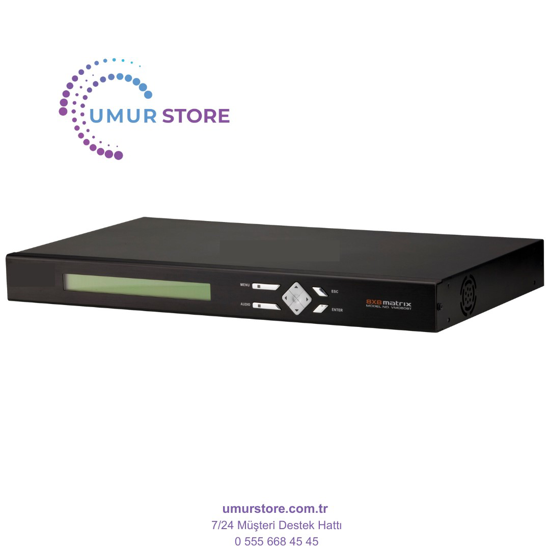 8 X 8 Cat5 A/V Matrix Switch, 300 Metre