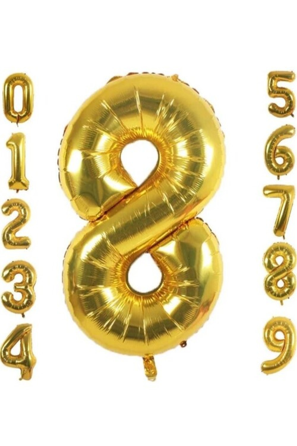 8 Yaş Doğum Günü Parti Kutlama Rakam Folyo Balon Altın Renk 36 Cm