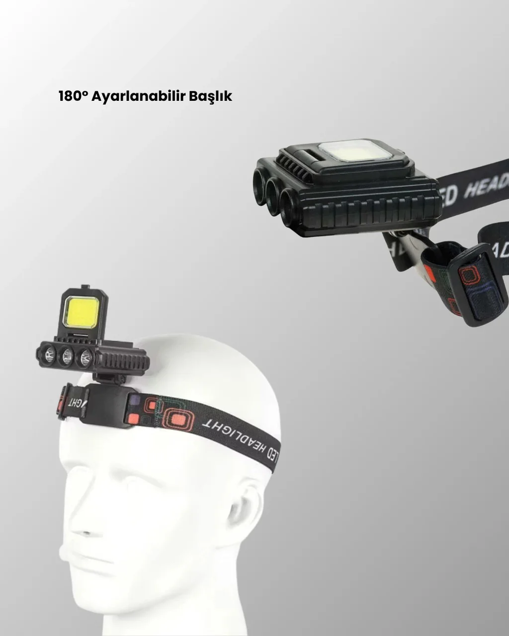 800 Lumen Led Kafa Lambası Cob Ve Xpe Led Type C Şarjlı Ayarlanab