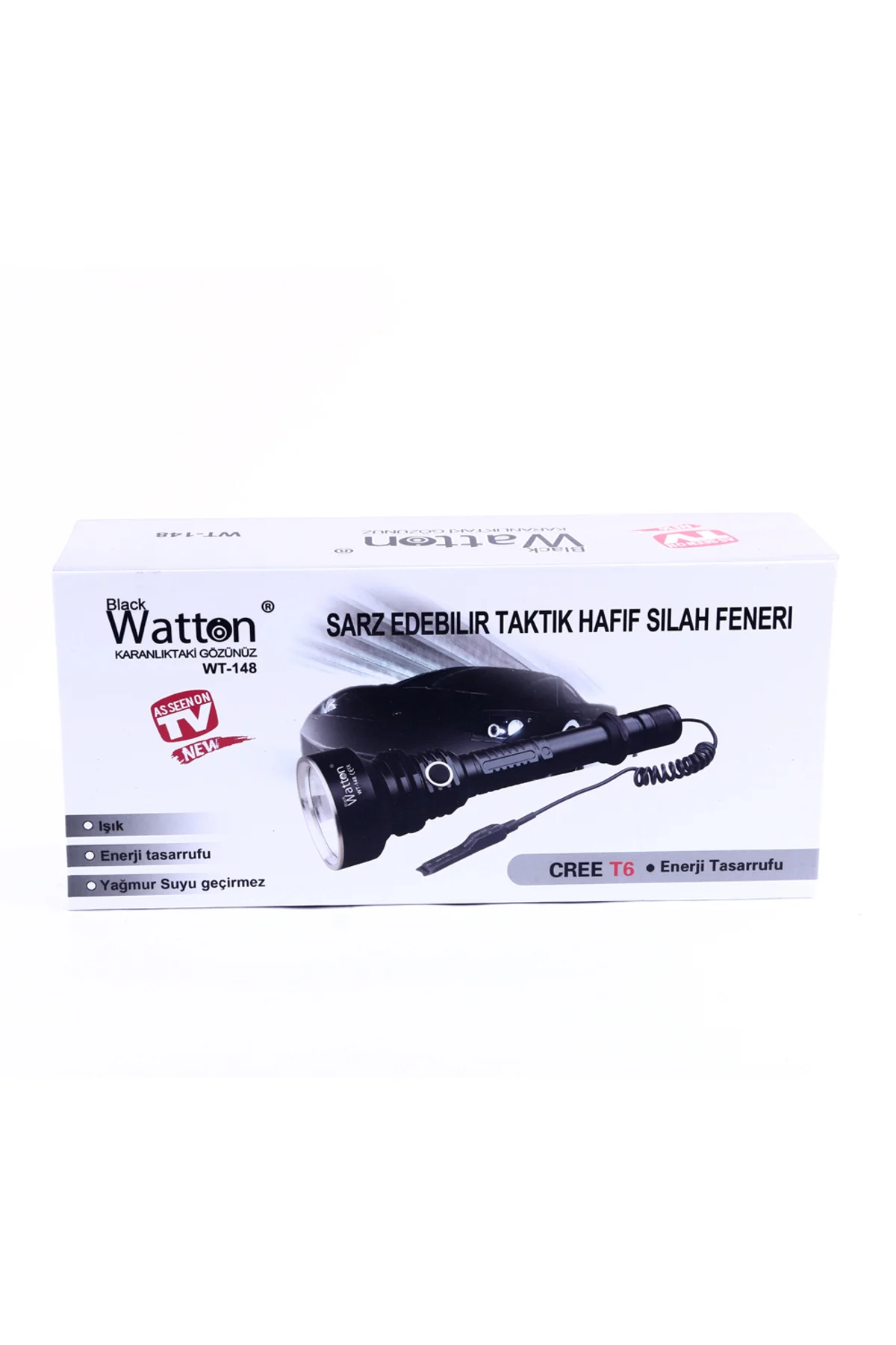 800 Lümen TX6 Özel Avcı Feneri Watton Wt-148 Siyah