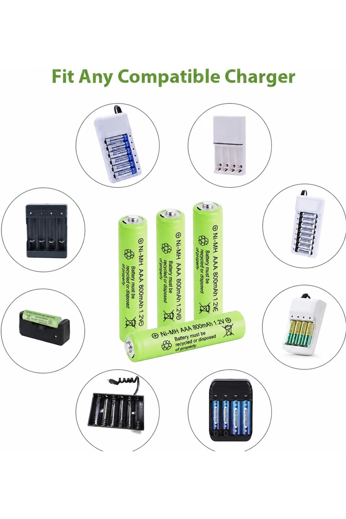 800 Mah 1.2V Aaa Ni-Cd Şarj Edilebilir Pil 12 Adet - Görsel 2