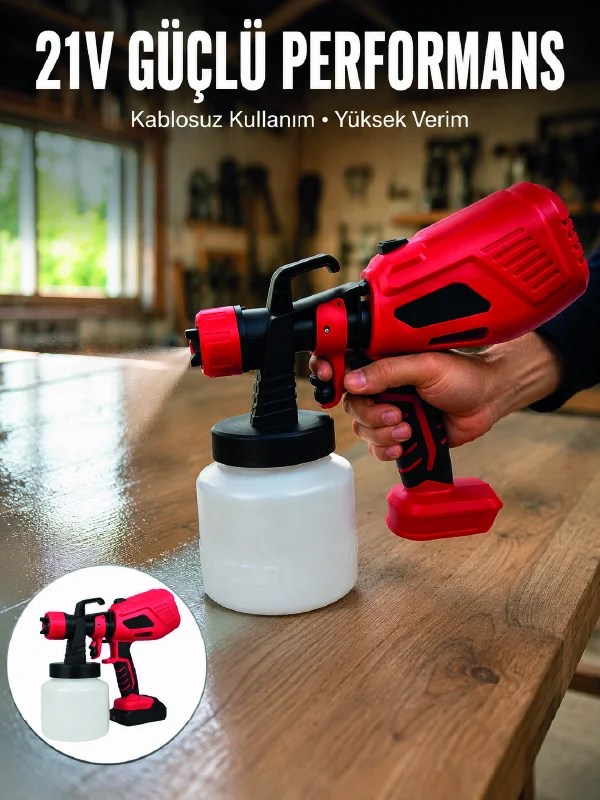 800 ml Geniş Hazne ile Kesintisiz Boya Uygulaması