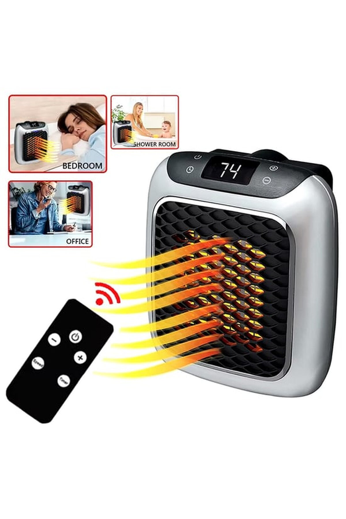 Home 800 Watt Priz Tipi Uzaktan Kumandalı Taşınabilir İsıtıcı