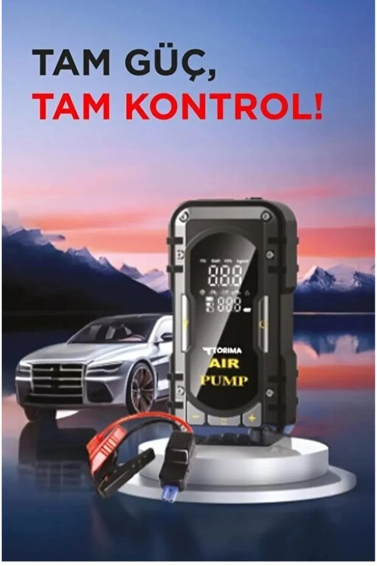 8000 Mah Taşnabilir Dijital Ekranlı Araç Akü Takviyeli,powerbank,