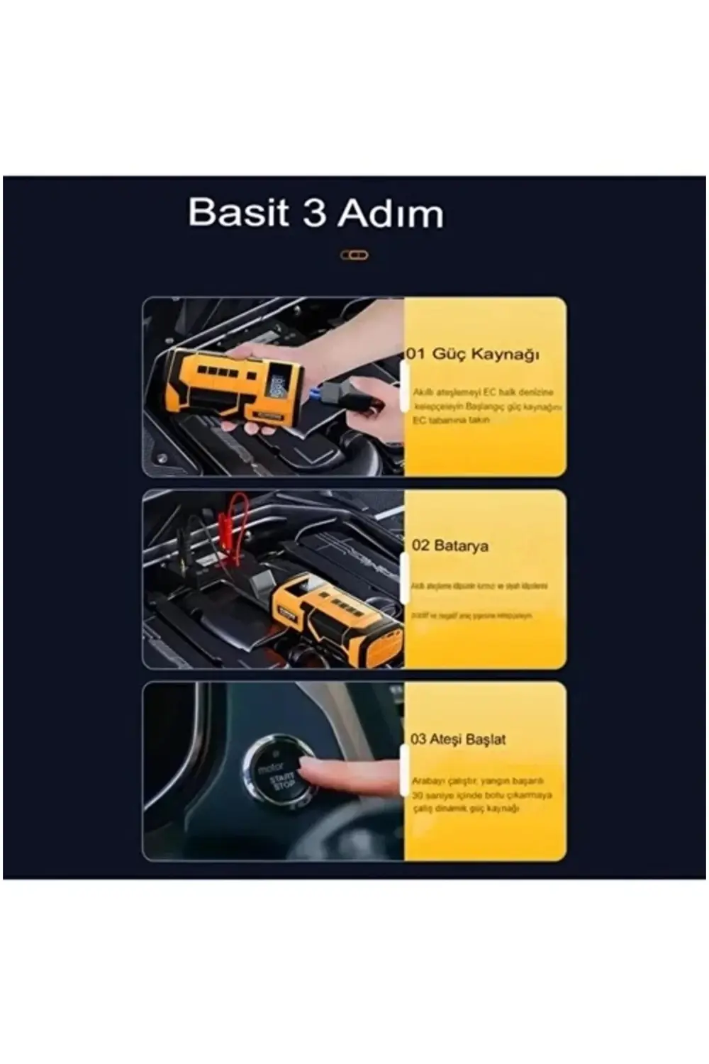 8000 Mah Taşnabilir Dijital Ekranlı Araç Akü Takviyeli,powerbank,