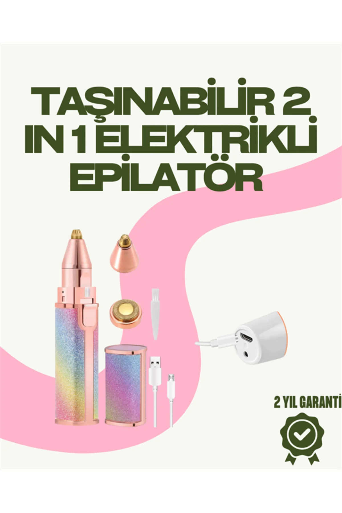 8000 RPM Taşınabilir Epilatör – Kaş Düzeltici ve Dudak Epilatörlü