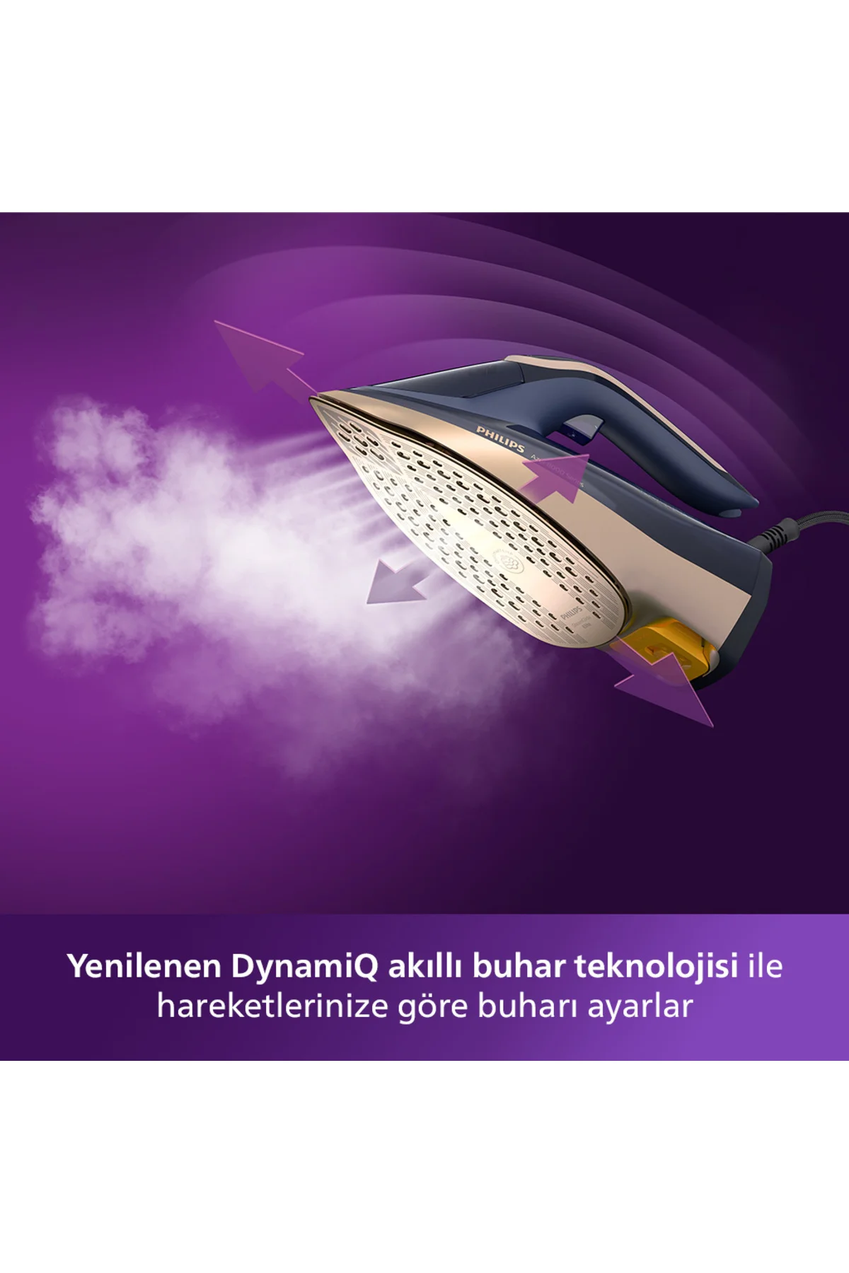 8000 Serisi Azur Buharlı Ütü, 3000W, 260 g Turbo Şok Buhar, Sıfır