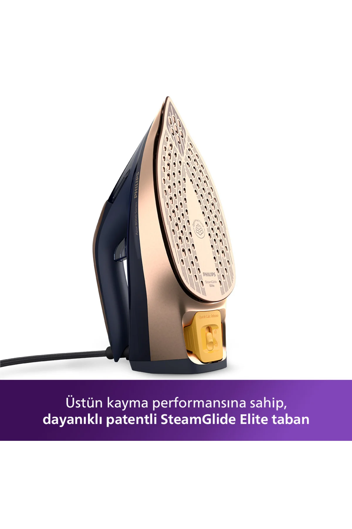 8000 Serisi Azur Buharlı Ütü, 3000W, 260 g Turbo Şok Buhar, Sıfır