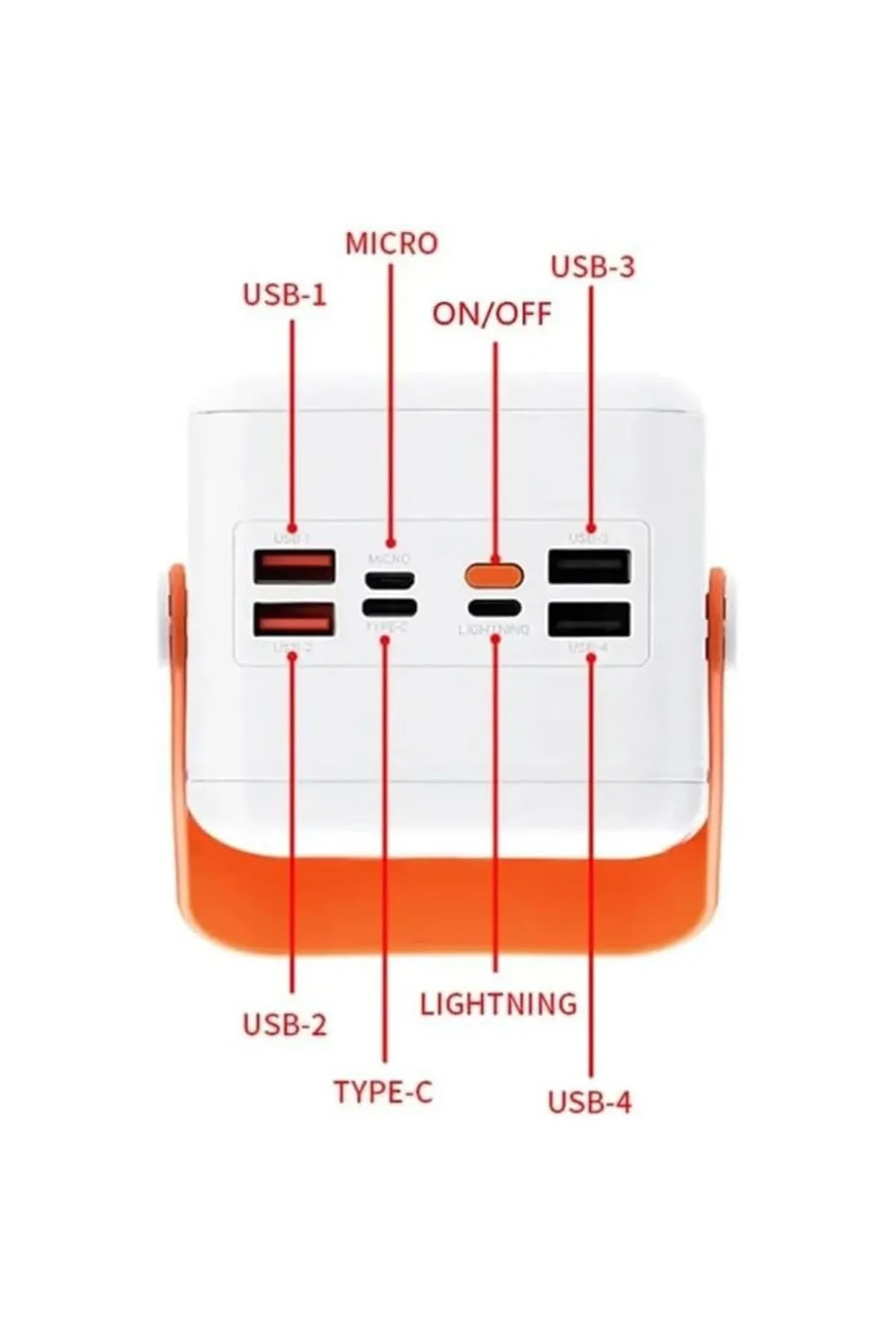80000 mAh Solar Taşınabilir Şarj Cihazı, Dijital Ekranlı, LED Işı