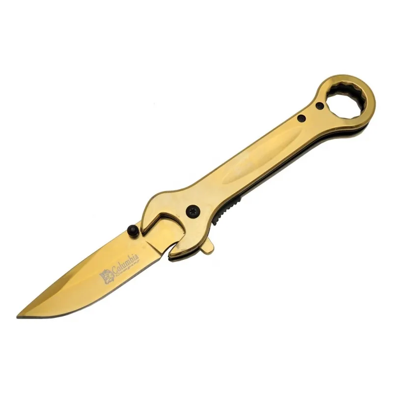 8000c Anahtar Görünümlü Gold Kamp Çakı 19 Cm - Otomatik, Metal Sa