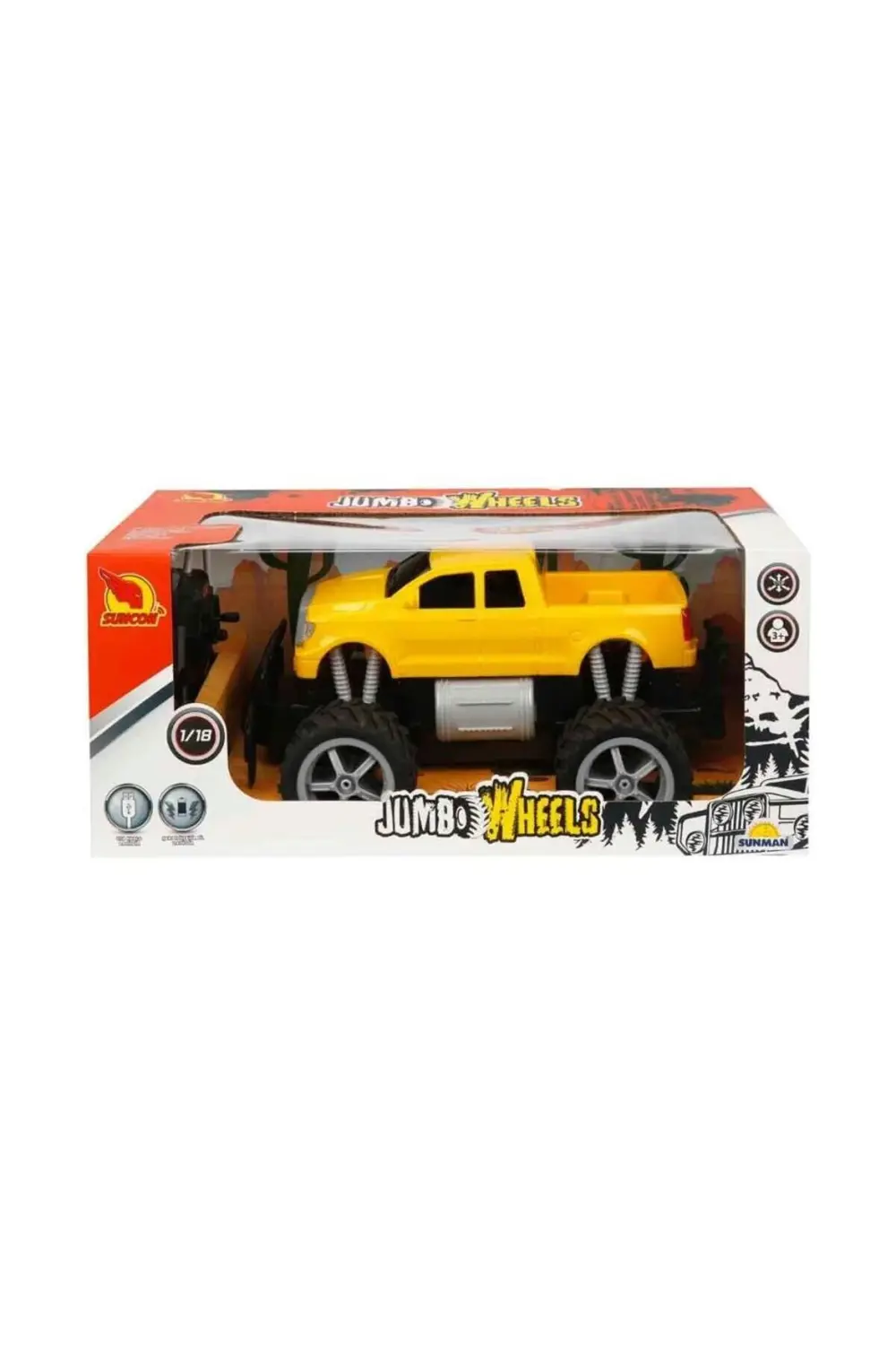 80012 1:18 Uzaktan Kumandalı Jumbo Wheels Usb Şarjlı Araba