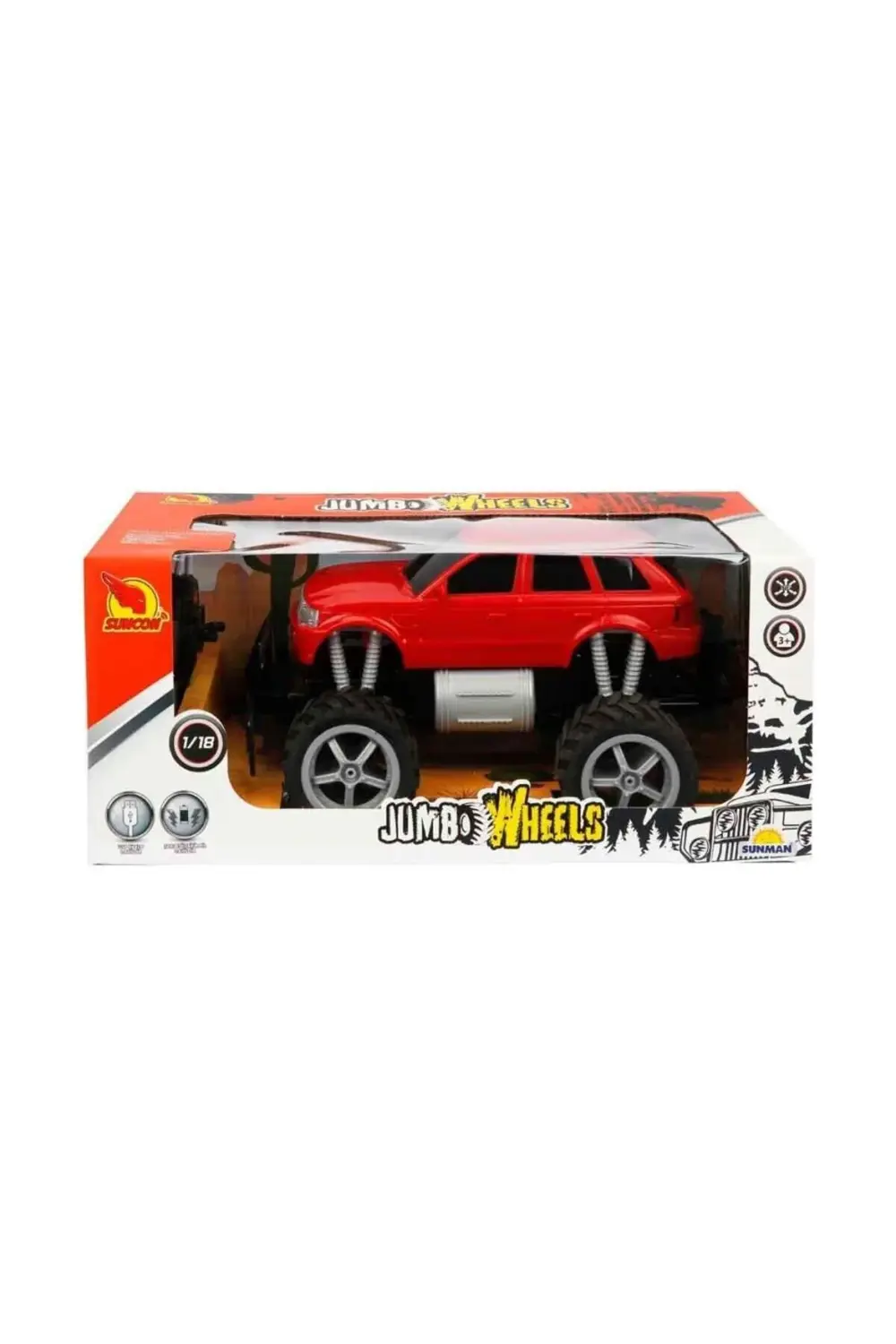 80012 1:18 Uzaktan Kumandalı Jumbo Wheels Usb Şarjlı Araba
