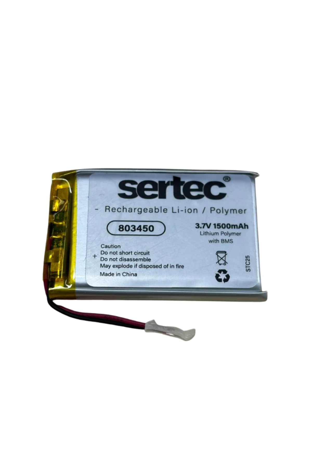 803450 3.7V 1500mAh Li-Polymer Pil (Devreli/1.5A)