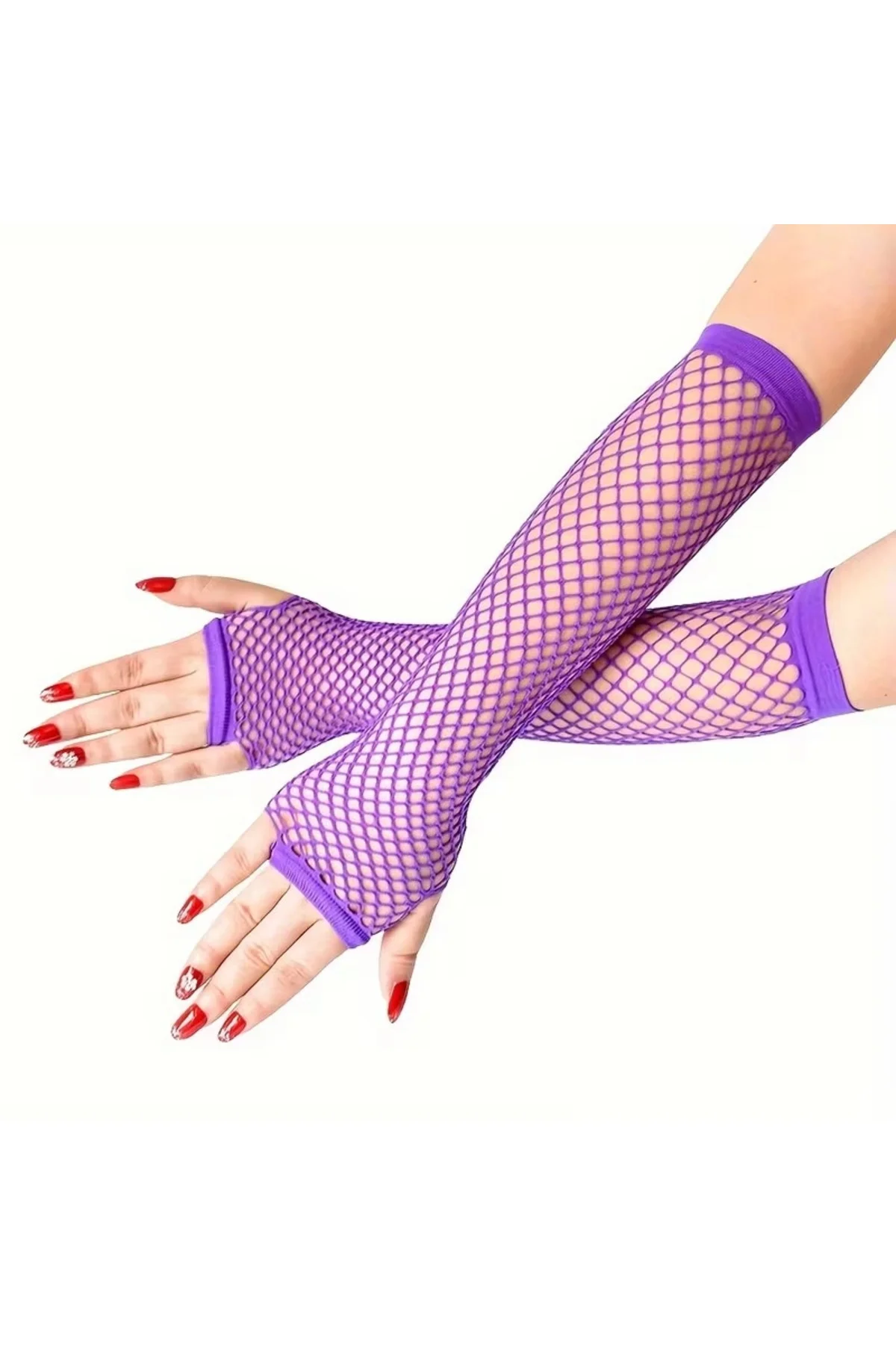 80’ler 90’lar Retro Mor File Parmaksız Eldiven 26 cm 80’ler 90’lar Retro Mor File Parmaksız Eldiven 26 cm