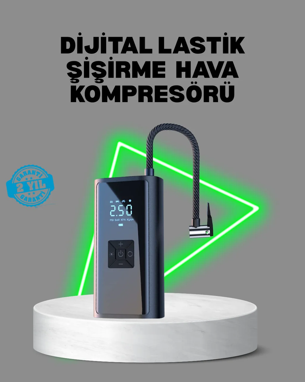 80w Kablosuz Dijital Ekranlı Taşınabilir Lastik Şişirme Pompası - Lisinya