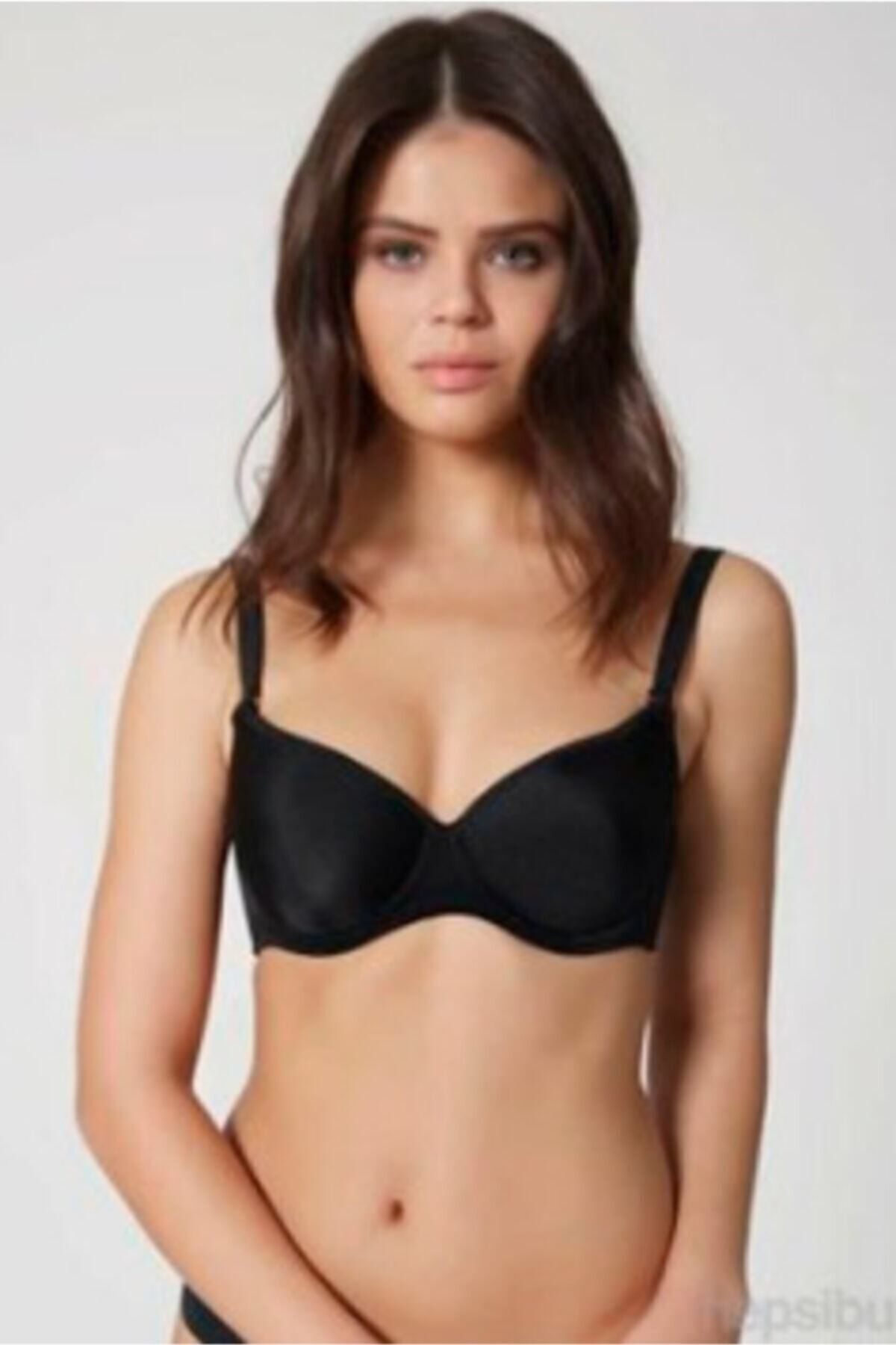 8100 Kadın Siyah Dolgusuz Büyük Beden Sütyen