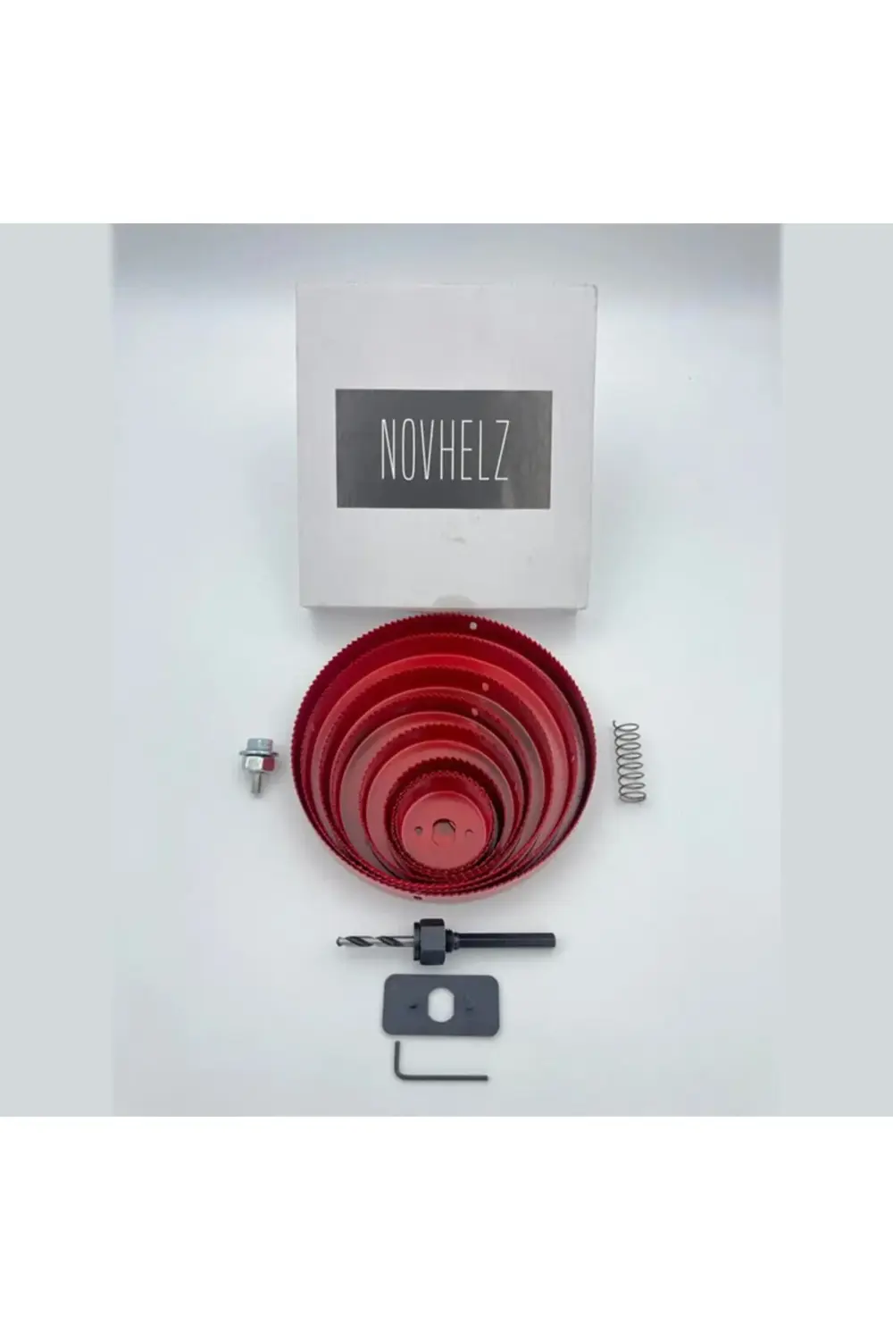 810000 Kırmızı metal panç seti toz tutuculu 60-200 mm